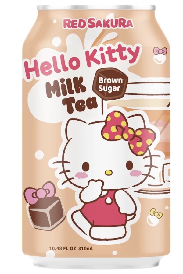 紅櫻花 Hello Kitty 奶茶 310ml（黑糖）
