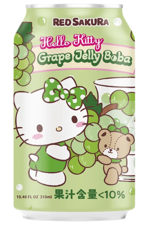 紅櫻花 Hello Kitty 爆珠飲料 310ml（葡萄）